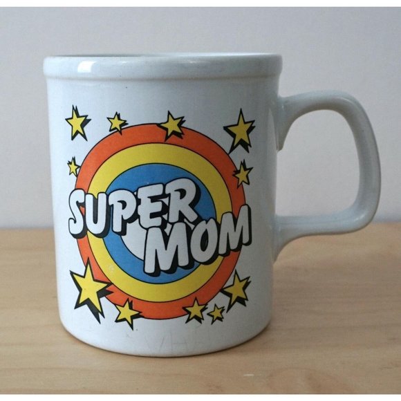 Last Chance! Vtg 80s Super Mom Japan Mother's Day Ceramic Coffee Tea Mug - Picture 1 of 5